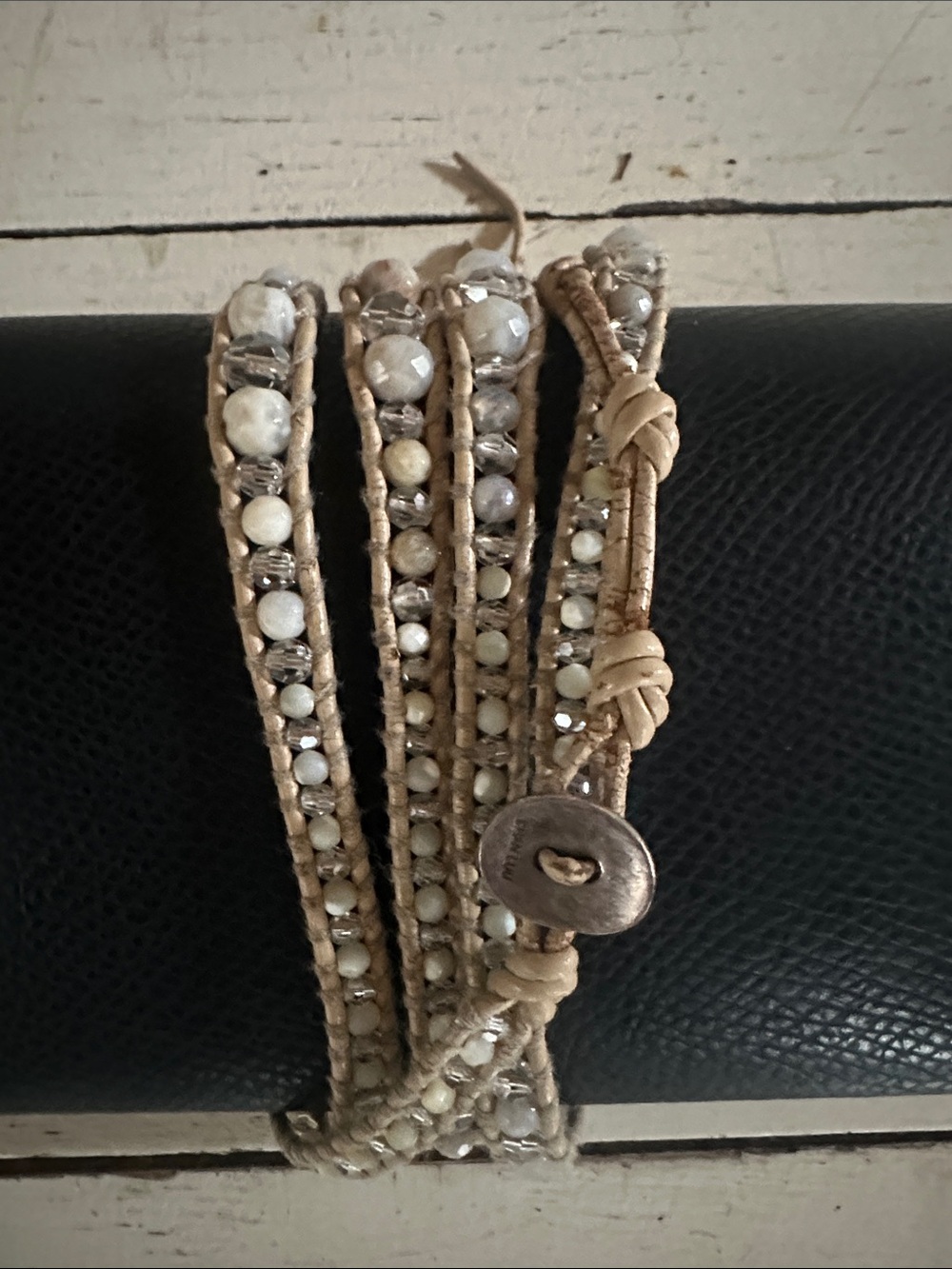 Chan Luu Neutral Beaded Wrap Bracelet
